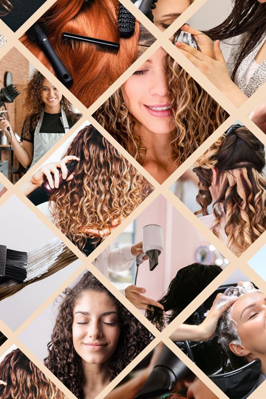 hair salon makeover transformation collage